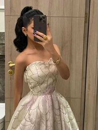 Runway Dresses Sexy strapless elegant dress with pleats off the shoulder ball party ladies dress elegant formal occasion evening dress 2024