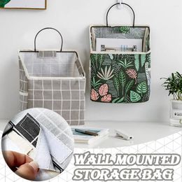 Storage Bags 1PCS Wall Mounted Bag Fashion Simple Cotton Linen Home Bedroom Bathroom Desktop Organiser