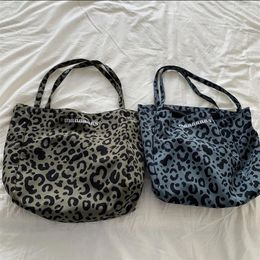 Evening Bags Leopard Print Shoulder Bag Nylon Letter Casual Tote Female Handbags Beach Large Shopper For Women