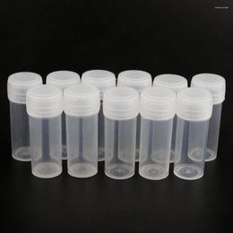Storage Bottles 50pcs 5ml Plastic Bottle Particulate Liquid Solid Transparent Sample Test Tube Lab Small Vial Container
