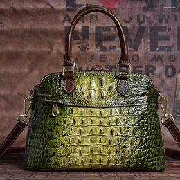 Shoulder Bags Alligator Pattern Luxury Handbags 2024 Summer Genuine Leather Vintage Women Tote Bag Leisure Cowhide Crossbody