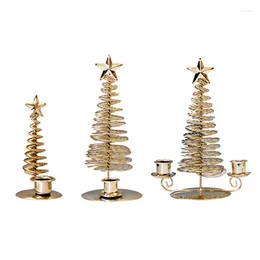 Candle Holders 20RC Christmas Tree Holder Metal Wire Stand Center Candlestick Ornaments Tabletop Centerpiece Wedding Home Decoration