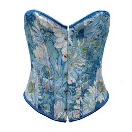 30cm5 Retro Style Button Short Strapless Vintage Corset Monet Oil Painting Spicy Girl Fishbone Abdomen Gathering Chest Shaping Clothes ggitys 5952