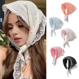 Hair Accessories Features: This Headscarf Is Designed With Solid Color Lace Pattern And The Overall Shape Japanese Sweet Retro Pastoral