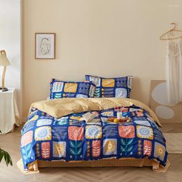 Bedding Sets Aggcual Flower Set Cotton 3d Printed Grid Home Textile Duvet Cover US Sizes Quilt Kids Decor Adult Be105