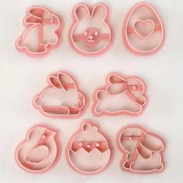 Baking Moulds 8 Pcs Easter Cookie Cutters Cartoon Egg Shape Food Grade Non-sticky Candy Fondant Chocolate Moulds