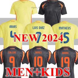 Soccer Jerseys 24 25 ColOMbiA JAMES Kids Kit CoLUmBIa National Team Football Shirt Home Away Set Camisetas 2024 Copa America D.VALOYES ARANGO C. CHUCHO CUADRADO 6666