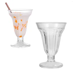 Disposable Cups Straws 250ml Clear Dessert Bowls Ice Cream Bowl Decorative Serving Tableware