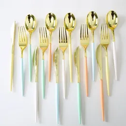 Forks 10PCs Disposable Cake Nordic Style Spork Set Western /Steak Dessert Fruit Fork