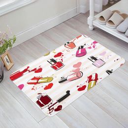 Carpets Makeup Cosmetic Polish Female Cartoon Kitchen Doormat Bedroom Bath Floor Carpet House Hold Door Mat Area Rugs Home Decor