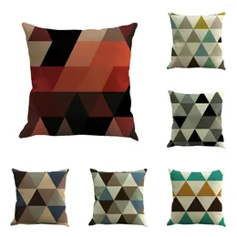 Pillow GY0666 Triangular Geometry 1PC (No Filling) Pattern Linen Cotton Throw Pillowcases Couch Home Decorative