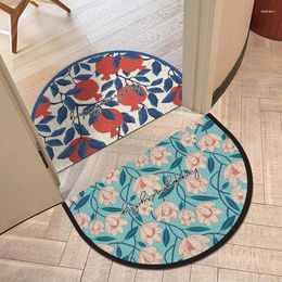 Carpets Half-round Door Mats Outdoor Antiwear PVC Anti Slip Bathroom Rugs And Floral Printed Kitchen Hallway Entrance Doormat