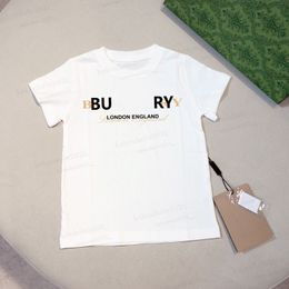 2024 New Kids White T-shirt Luxury Design Print 100%Cotton Short Sleeved Casual Tees Children Baby Girls Boys Tops Kids Clothing