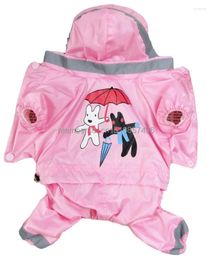 Dog Apparel Pink Cat Raincoat Hooded Reflective Puppy Small Rain Coat Waterproof Jacket For Dogs Soft Breathable Mesh Clothes