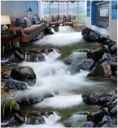 Wallpapers 3D Rivers Living Room Bathroom Floor Tiles PVC Waterproof Custom Po Self-adhesive