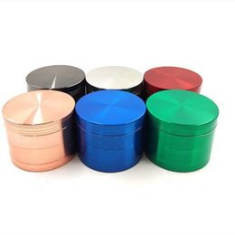 6 Colours Herb grinder 63mm/50mm/40mm 4 parts multicolor available, tobacco crusher Flat Grinders Zircon alloy cnc teeth fit dry herb DHL Free