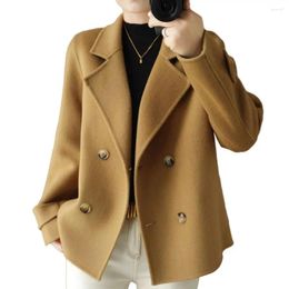 Women's Jackets Women Long-sleeved Jacket Elegant Double-breasted Coat For Stylish Lapel Long Sleeve Warm Business