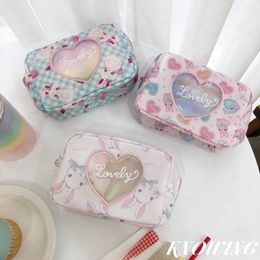 Storage Bags Fashion Pvc Portable Cosmetic Case Makeup Bag Casual Square Lattice Women Wash