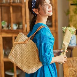 Evening Bags 2024 Fashion Multi-Color Flower Stitching Woven Straw Bag One-Shoulder Portable Sen Series Holiday