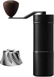 Manual Coffee Grinder 45mm Stainless Steel Conical Burr with Capacity 30g Numerical External Adjustable Setting 240507