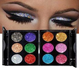 2018 Makeup 6 Colors Waterproof Glitter Eyeshadow Palette Shining Metals Powder Shimmer Eye Shadow Pigments Kits Diamond Make Up5245731