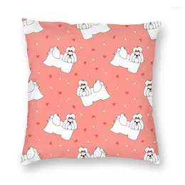 Pillow Love White Shih Tzu Dog Covers Sofa Home Decorative Animal Cartoon Square Throw Cover 40x40cm