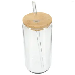 Wine Glasses Bamboo Lid Drink Cup Glass With And Straw Clear Tumblers Bulk Coffee Drinking Lids Cups Straws Travel