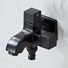 Bathroom Sink Faucets Bibcock Golden/Black Brass Wall Mounted Double Using Washing Machine Faucet Outdoor Garden Mixer Basin Tap