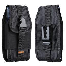 Nylon Canvas Phone Holster Holder, Phone Belt Pouch Swivel Clip Phone Holster for Android Moto for Samsung LG Google iPhone 4.7 to 7.2 inch Cellphone