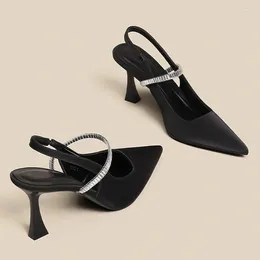 Sandals High Heels Pointed Toe Women Shoes Summer Sexy 2024 Party Stilettos Shallow Trend Dress Slingback Mujer Zapatos Pumps