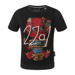 Philipps pp T-shirt PP Devil Skull Diamond Short-sleeved Tees Casual Streetwear Tops Mens Clothing Plein cp mens tshirts polo shirt men designer tshirt skull diamond