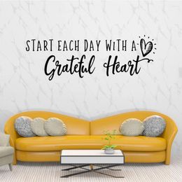 Wall Stickers Pretty Greatful Heart Sticker Home Decor Decoration Pvc Decals Party Wallpaper