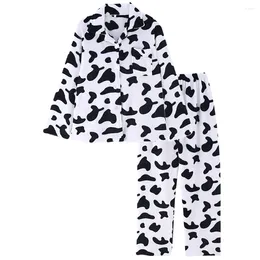 Women's Sleepwear Cow Pajamas Woman Loungewear Long Sleeve Nightgowns For Girls' Casual