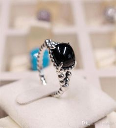 2018 Summer 925 Sterling Silver Ring obsidian ring Original Fashion DIY Charms Jewellery For women Making262s5654011