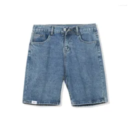 Jeans da uomo estate casual shorts blu jeans maschio y2k coreano di moda sottile quartiere dritto