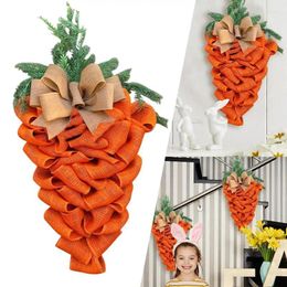 Decorative Flowers Spring Wreath Carrot Decorations Easter Wreaths Artificial Flower Garland Front Door Decor Season For
