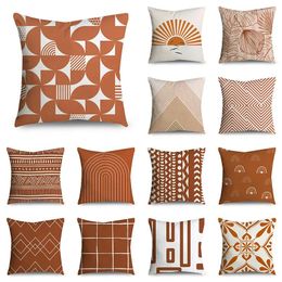 Pillow Orange Pattern Decorative Cover Floral Case For Car Sofa Decor Pillowcase Home Pillows 45 X 45cm