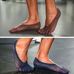 Men's Socks Sports Boat Fashion Mesh Five Finger Sock Fitness Non-Slip Invisible Male Elastic Low Cut Split Toe