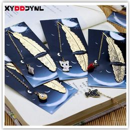 1pcs Vintage Feather Marque Marker Gift Book Page N Student Supply Kids Package Creative Cute Metal Bookmark