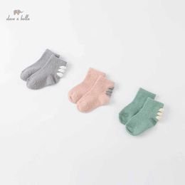 Kids Socks DB20261 Dave Bella Winter Fashion Baby Girl Cute Solid Colour Socks Fashion Childrens Girl Socks d240513