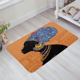 Carpets African Woman Geometric Figures Decorative Bath Carpet Bathroom Kitchen Bedroon Floor Mats Indoor Soft Entrance Doormat