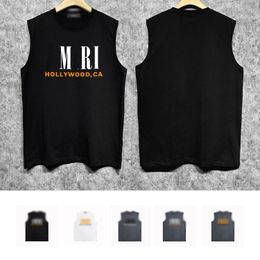 2024 new designer mens tank tops trendy brand fashion and breathable sleeveless t shirts loose clothes ZJBAM064 Bone sleeve printed vest size S-XXL