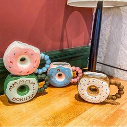 Mugs Creative Cartoon Ceramic Mug Personality Doughnut Home Water Cup Girls Office