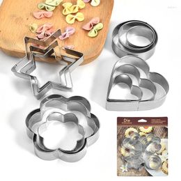 Baking Moulds 12pcs Cookie Cutter DIY 3D Star Heart Flower Mould Accessories Biscuit Fondant Embossing Mold Cake Decoration Tool