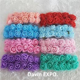 Decorative Flowers 144pcs Foam Rose Handmake Artificial Flower Bouquet Wedding Decoration DIY Wreath Gift Box Scrapbooking Craft Fake