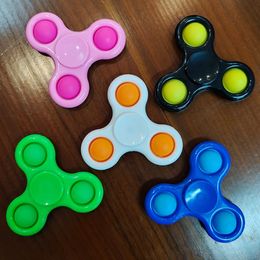 Anti Stress Spinning Novelty Push Bubble Pop Keychain Fidget Spinner Squeeze Sensory Toy Adult Kids Funny Flip Finger Adult Toys Wholesale 080