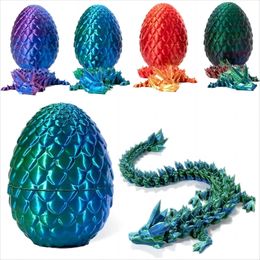 3D -tryckt Gem Articulated Dragon Rotatable 3D Dragon Toy Mystery Dragon Egg Poseable Joints Fidget Surprise Toy for Autism ADHD 085