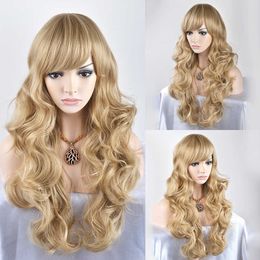 Style womens wig with straight bangs large scalp reversed curly hair short hair high-temperature silk wig