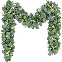 Decorative Flowers 1Pcs Artificial Eucalyptus Leaves Greenery Garland Faux Plant Vines For Home Room Decor Garden Wedding Decoration Outdoor