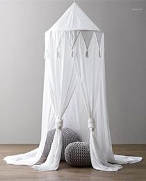 Kid Baby Bed Canopy Bedcover Mosquito Net Curtain Bedding Round Dome Tent Cotton Hung Dome Chiffon Pennant Fringed Mosquito Net1 S6655010